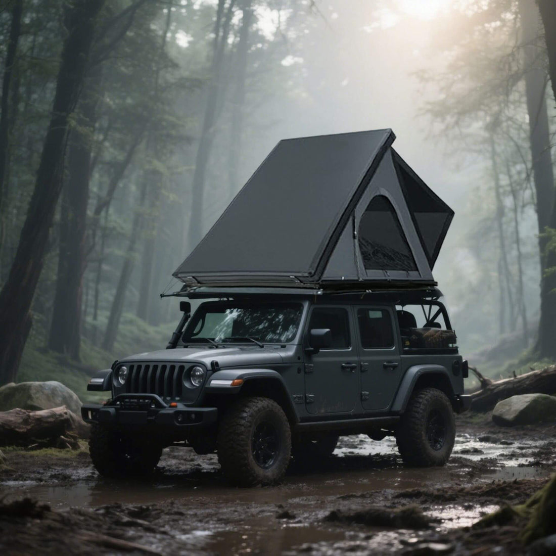 Trailora Apex Premium Lightweight Hard Shell Rooftop Tent With LED Strip And Memory Foam (SAK51780)