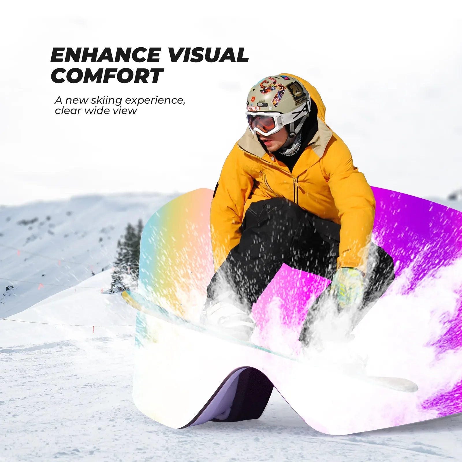 Frameless Anti-Fog Ski Goggles – HD Lens with UV400 Protection