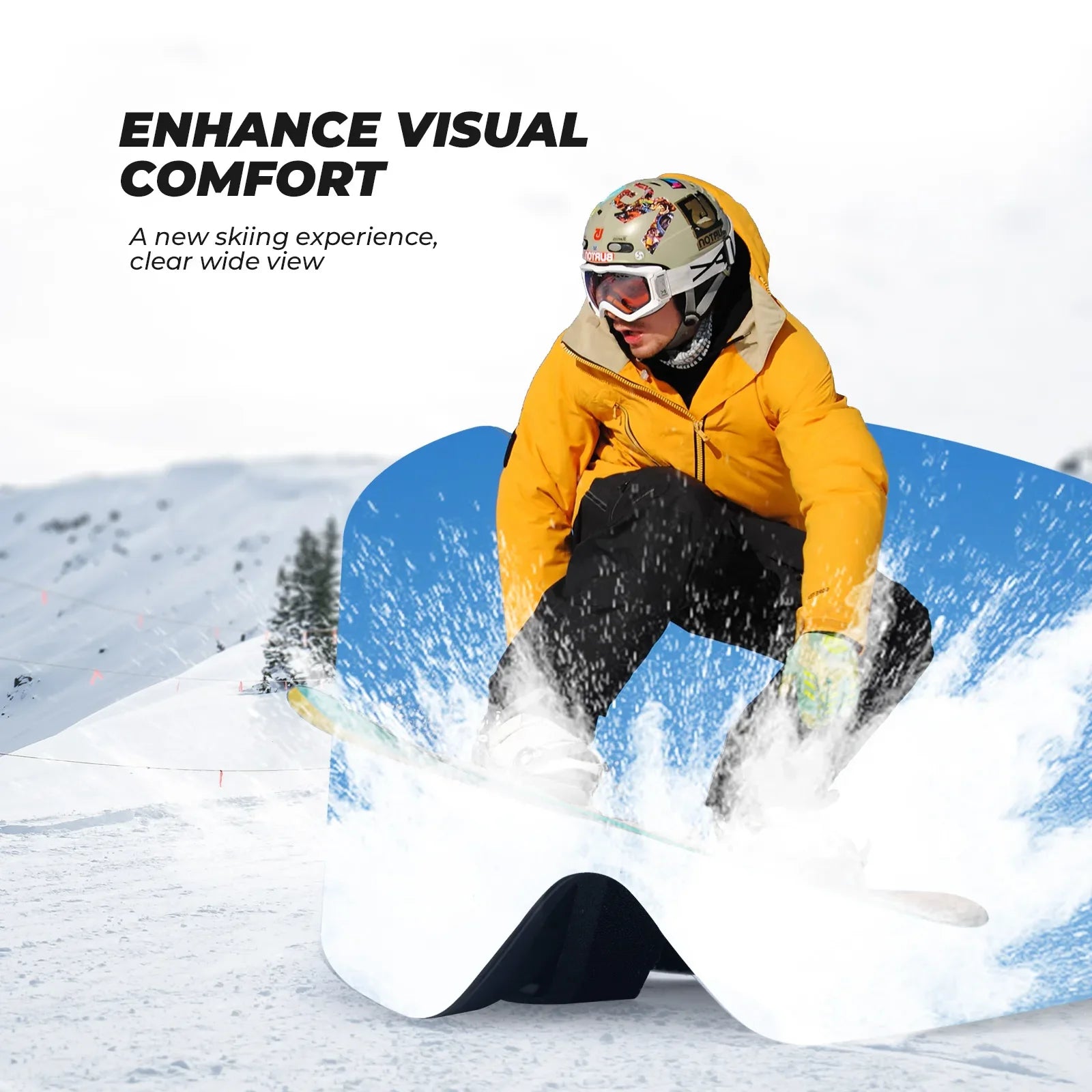 Frameless Anti-Fog Ski Goggles – HD Lens with UV400 Protection