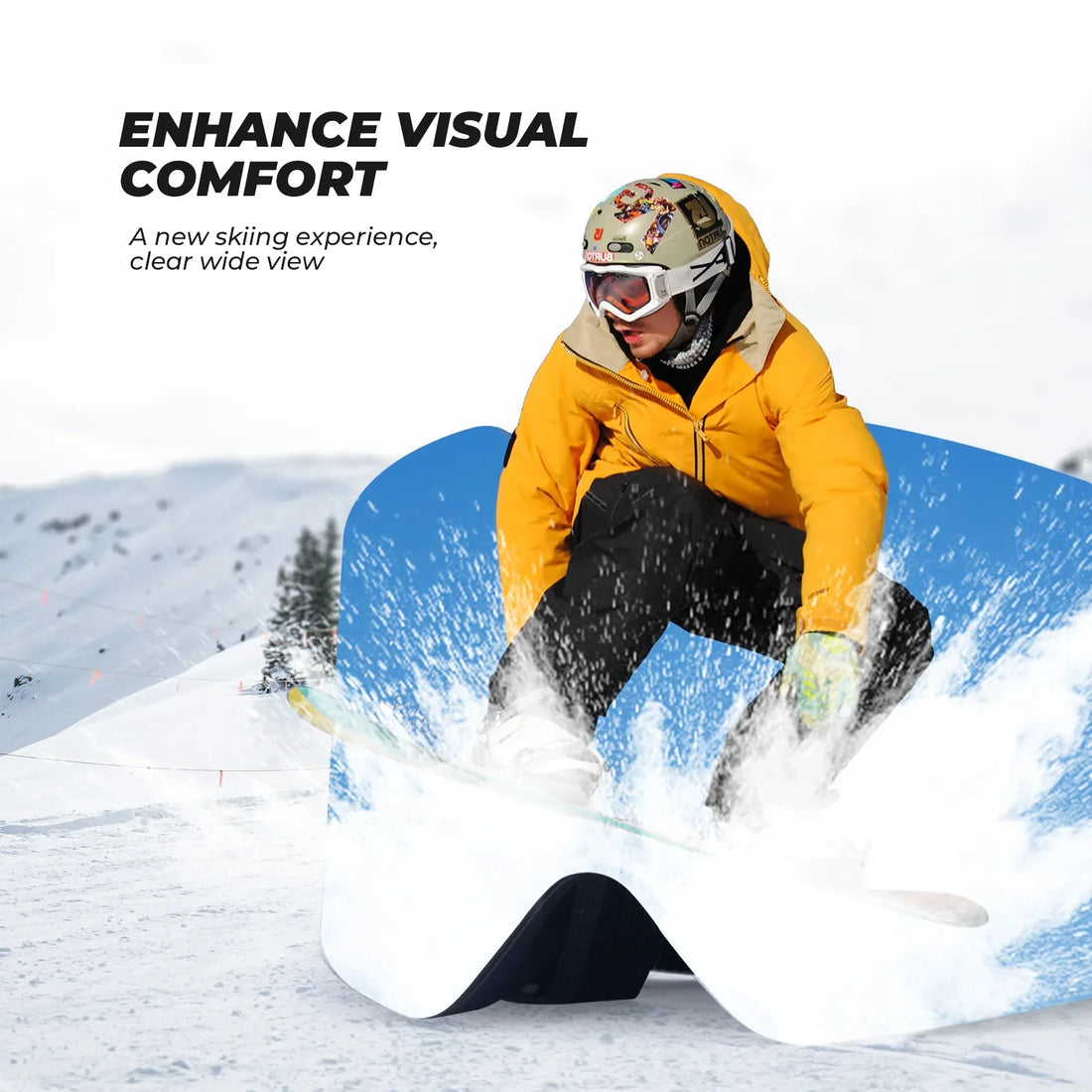 Frameless Anti-Fog Ski Goggles – HD Lens with UV400 Protection