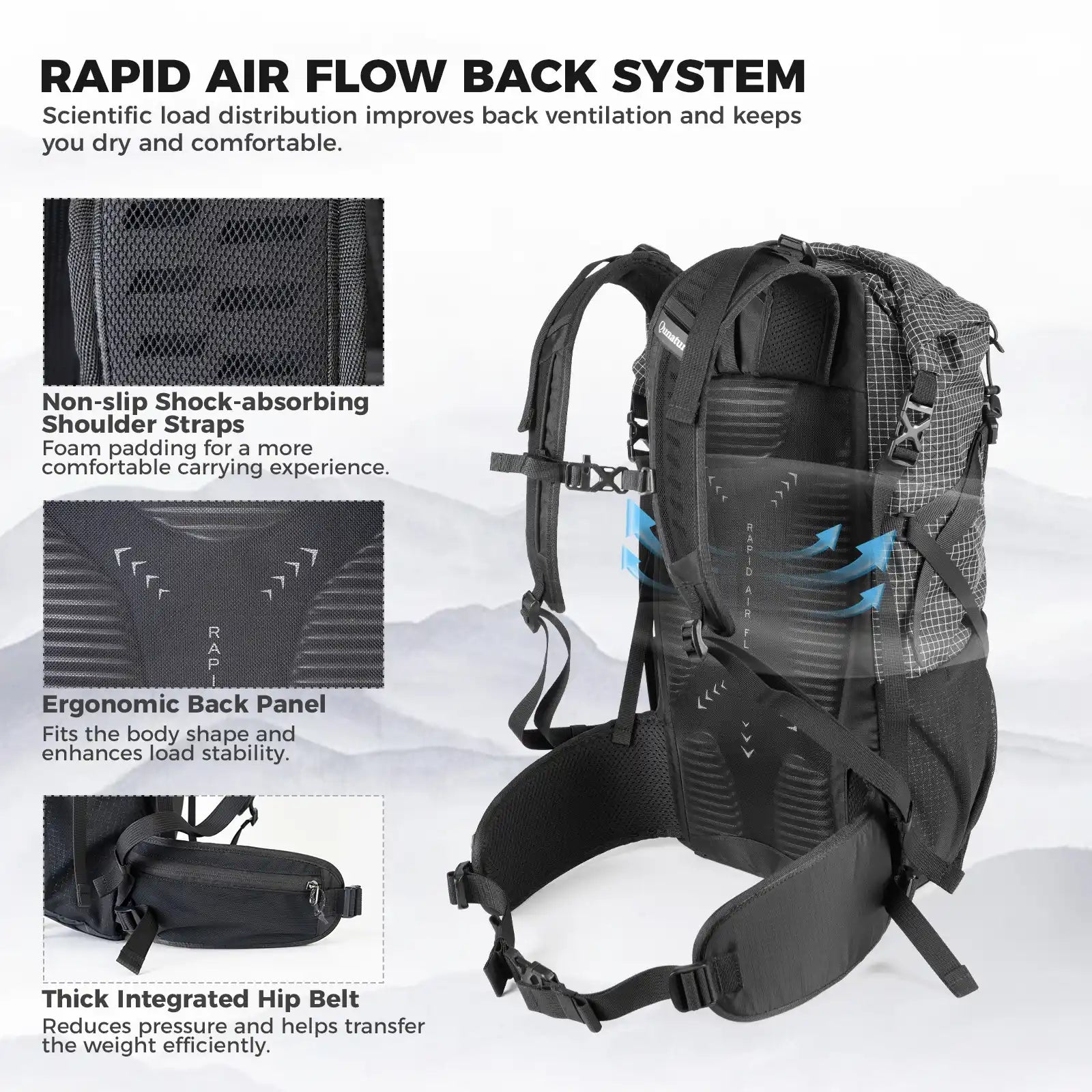 Lightweight Waterproof Hiking Daypack – 30-35L