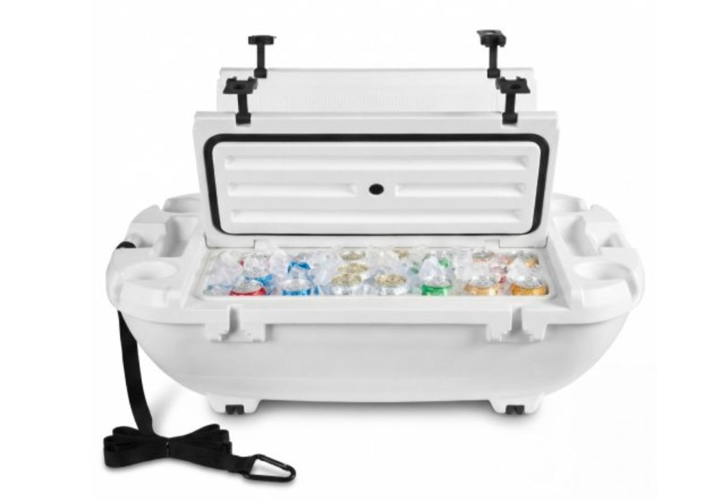 Floating Cooler, 40 QT Floating Ice Chest with Dry Storage & Tow Rope, Premium LLDPE Amphibious Drink Cooler for Water & Land, Cruise Smoothly Stable on Lake, River, Pool, Beach, Kayak