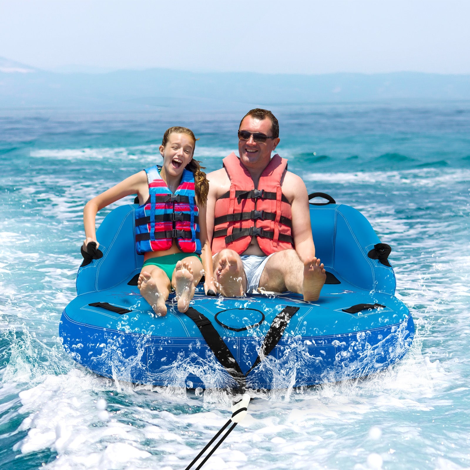 2 Person Water Sport Inflatable Towable Tubes for Boating