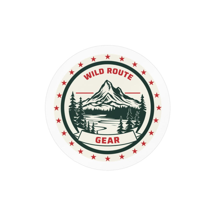 Outdoor Patch Sticker - "Wild Route Gear" Mountain Kiss-Cut Vinyl Decal